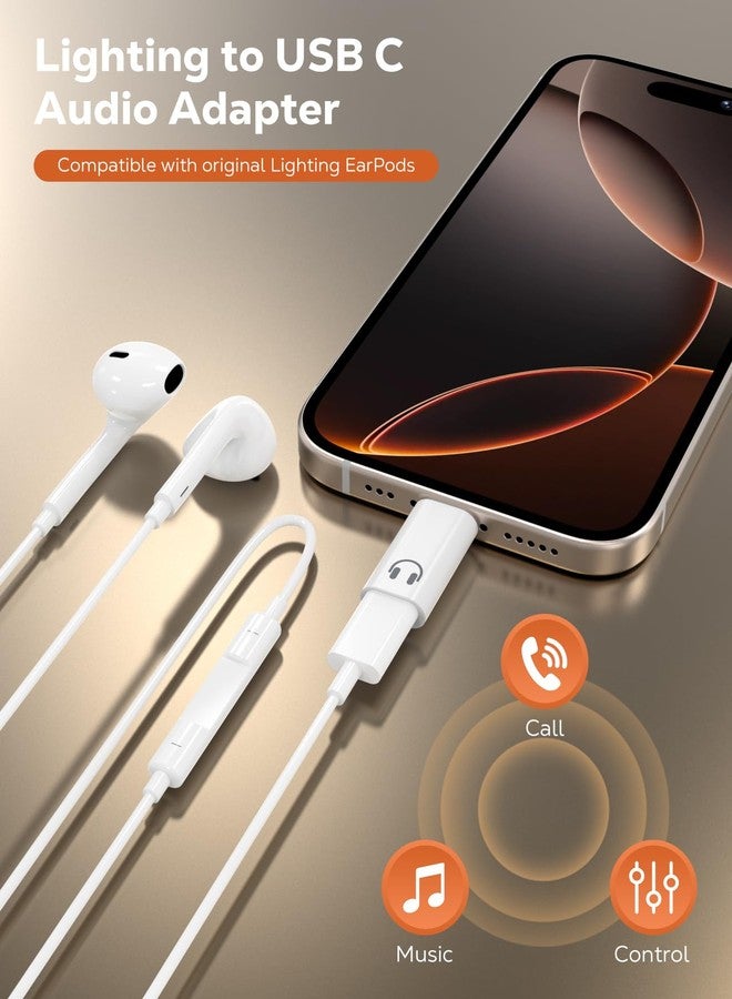 MoKo Lightning to USB C Adapter for Headphones for iPhone Air 17 16 15 Pro Max Plus, Lightning to USB C Adapter Audio for iPad Pro/Air, Not for Charging/Data Transfer/Lavalier Mic/Speakers - Image 2