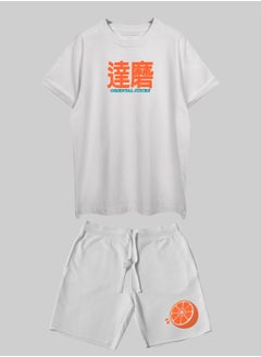 THREADCURRY THREADCURRY Daruma Printed Co-ord Set for Men - Half Sleeve Oversized T-Shirt and Shorts  - Image 3