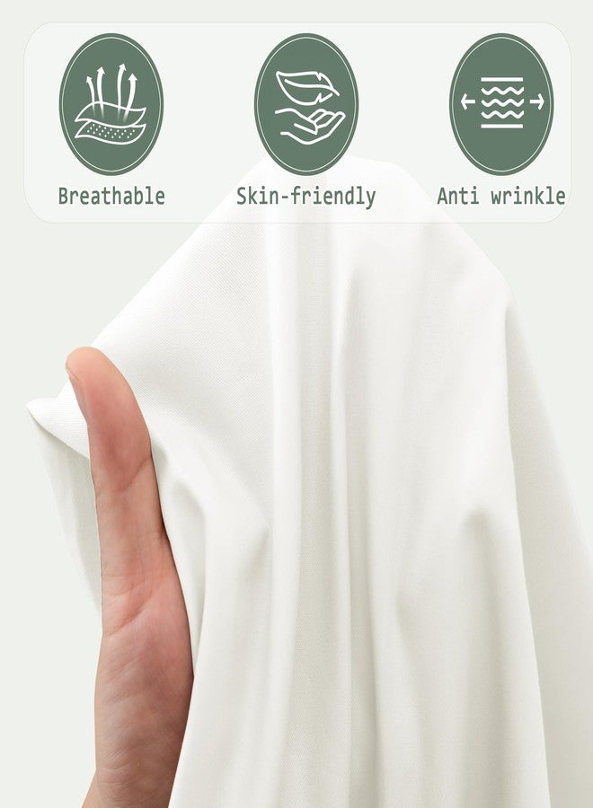 KKJIAF 2 Yard White Cotton Fabric 61 Inch Wide, Soft & Breathable Cotton Broadcloth Fabric for Sewing Clothes, Apparel, Costume, Craft - Image 4