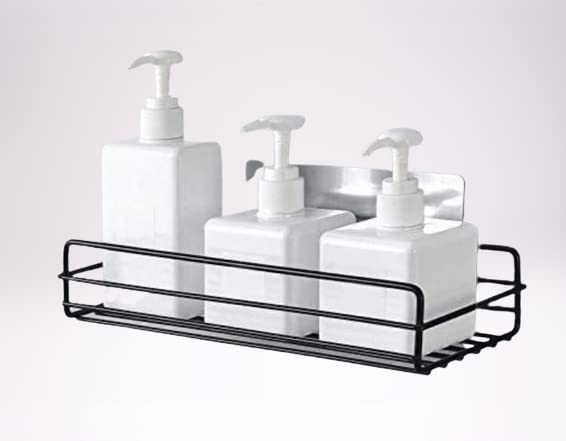 Maharsh Metal Bathroom Corner Rack Storage Shelves, Bathroom Storage Rack Corner, Steel Bathroom Corner Shelf Organizer Storage, Bathroom Shelf/Shelves (Black) (Pack of 2) - Image 1