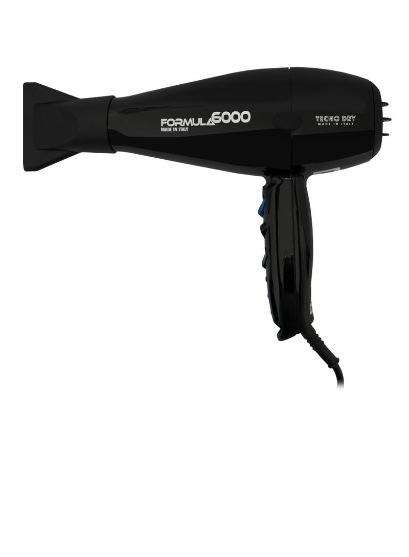 Tecno Dry Black Italian Hair Dryer 2500 watts - Image 1