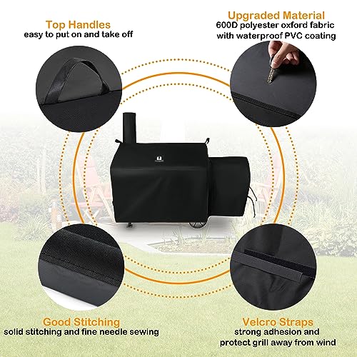 SUPJOYES Grill Cover for Oklahoma Joe's Highland Offset Smoker, Heavy Duty Waterproof Oklahoma Joe Smoker Accessories - Image 3
