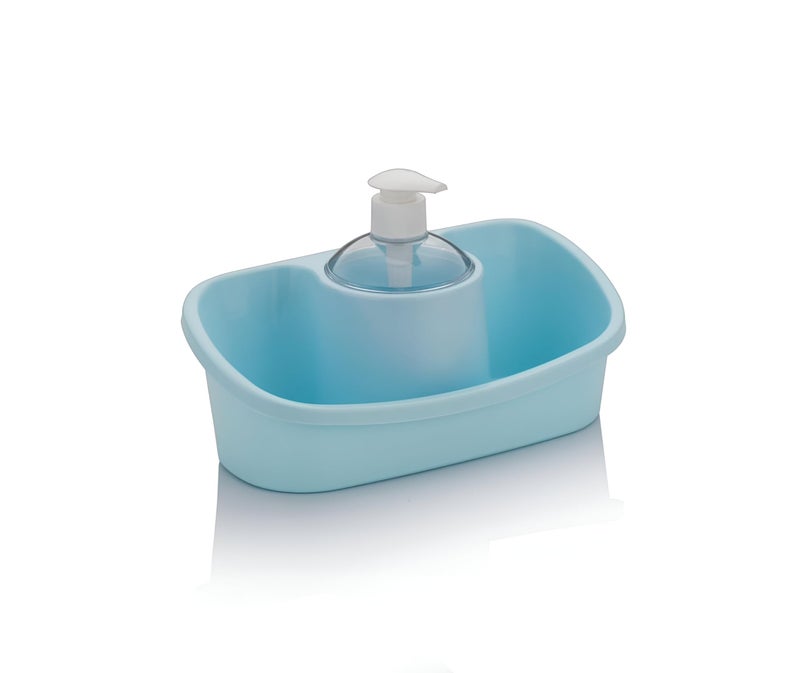 ABTER 3-in-1 Sink Organizer - Soap Dispenser, Sponge Holder, and Drainer Stand for Kitchen & Bathroom Basin - Efficient Multi-Storage Solution (Colour May Vary) - Image 1