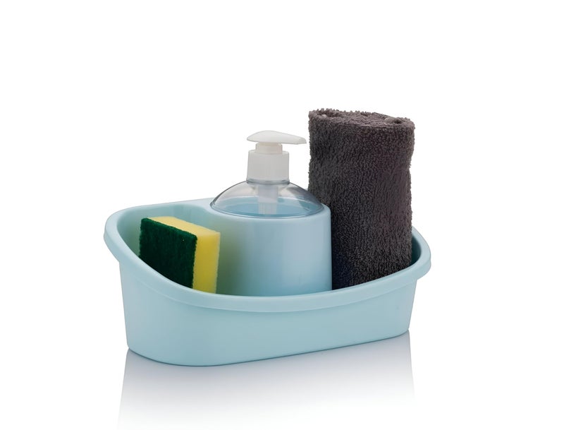 ABTER 3-in-1 Sink Organizer - Soap Dispenser, Sponge Holder, and Drainer Stand for Kitchen & Bathroom Basin - Efficient Multi-Storage Solution (Colour May Vary) - Image 3