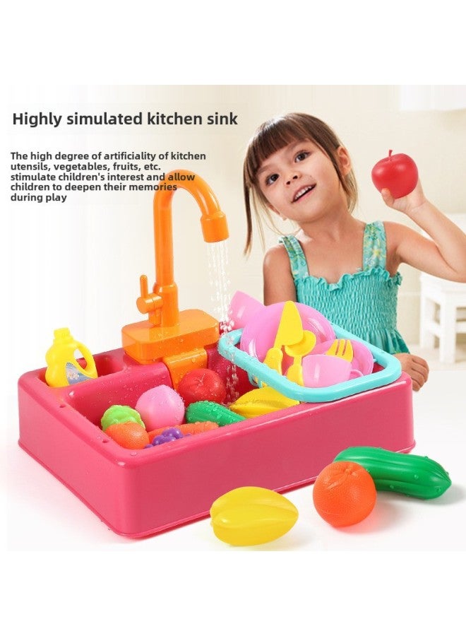 Children's Play Kitchen Dishwasher Toy Electric Cycle Water Simulation Sink Faucet Accessories-Color:A White Faucet Accessory - Image 5