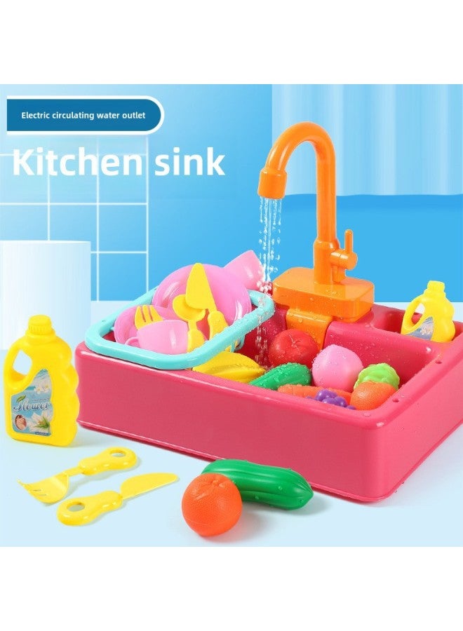 Children's Play Kitchen Dishwasher Toy Electric Cycle Water Simulation Sink Faucet Accessories-Color:A White Faucet Accessory - Image 4