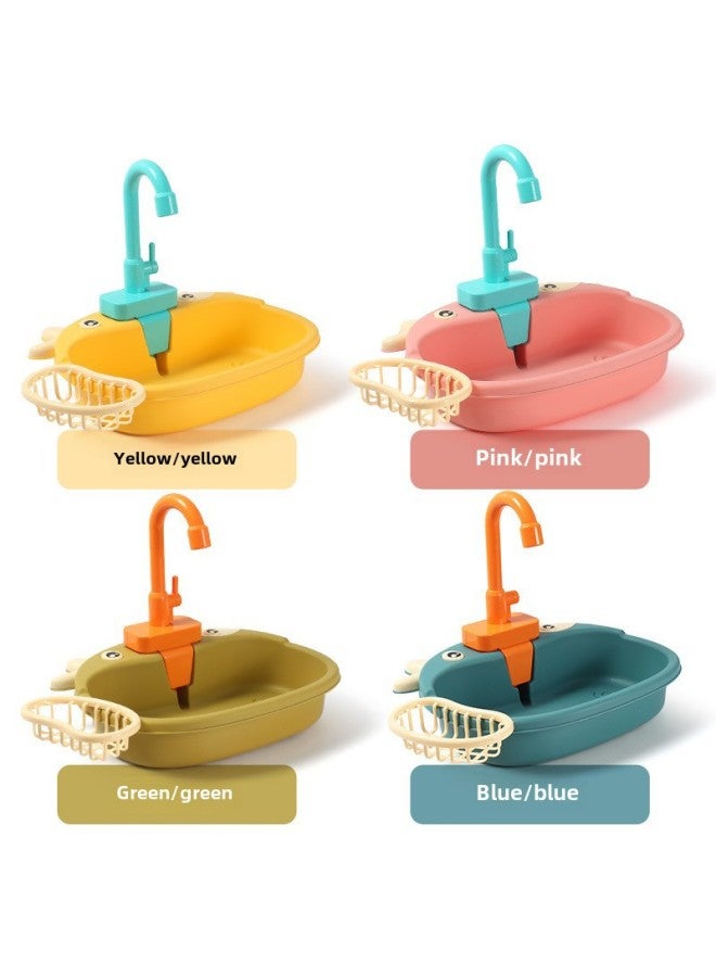 Children's Play Kitchen Dishwasher Toy Electric Cycle Water Simulation Sink Faucet Accessories-Color:A White Faucet Accessory - Image 3