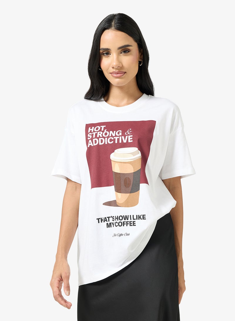 اونلي تيشيرت بياقة دائرية مطبوع - Image 1