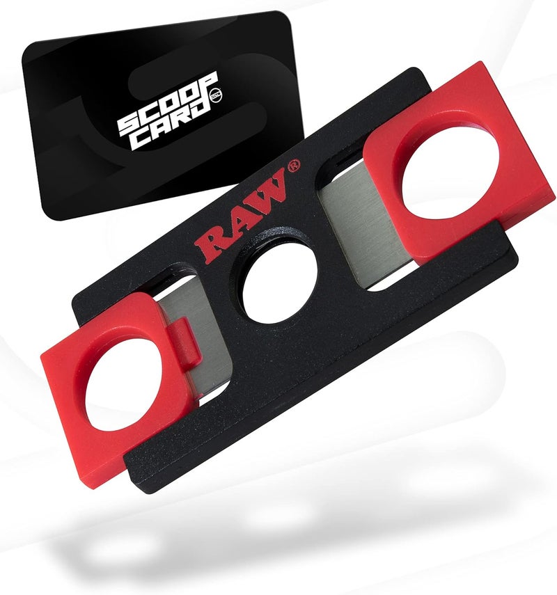 Raw Pre-Rolled Cone Cutter Designed Rolling Papers - Sharpened Blades Angled for Clean Smooth Cutting - Guillotine Styled Double Cut Blade Design - Image 1