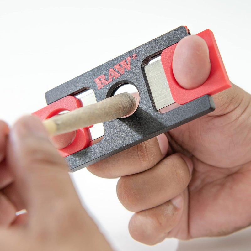 Raw Pre-Rolled Cone Cutter Designed Rolling Papers - Sharpened Blades Angled for Clean Smooth Cutting - Guillotine Styled Double Cut Blade Design - Image 5