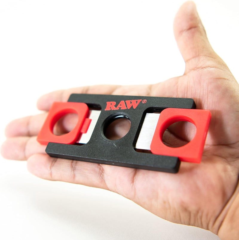 Raw Pre-Rolled Cone Cutter Designed Rolling Papers - Sharpened Blades Angled for Clean Smooth Cutting - Guillotine Styled Double Cut Blade Design - Image 4