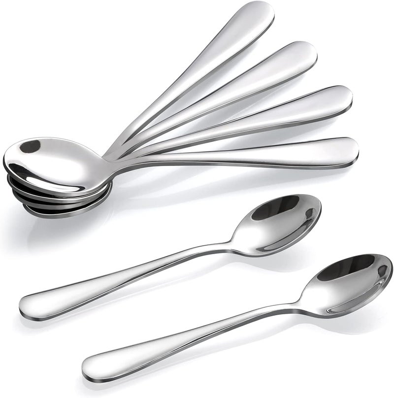 Hiware 6-Piece Demitasse Espresso Spoons, 4 Inches Stainless Steel Mini Coffee Spoons - Image 1