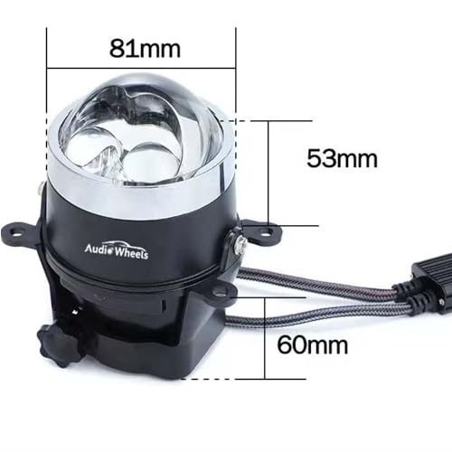 Audio Wheels 3" LED Projector Fog Lamp with Cover - 120W, Tri-Color (White/Warm/Yellow) | Dual Beam | with Blue Tint Film | 12V/24V Fog Light for Car & Vehicle Modification | For Kia Old Seltos - Image 5