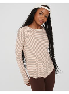 Aerie Striped Crew Neck T-Shirt  - Image 1