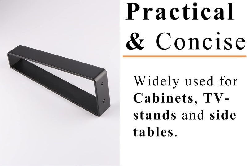 ventuos New Town 8 Inch Trapezoid Furniture Legs 4pcs Solid Steel Furniture Hairpin Leg for Side Table TV Stand and Cabinet Black - Image 5