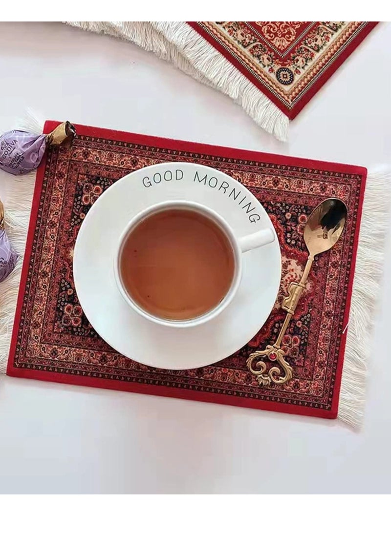 Brutelle Coffee Mat Arabic Style Absorbent Insulated Coaster Coffee or Tea Coaster Table Mat Heat Resistant Drying Non-slip Coffee Coaster Suitable for Coffee Machine, Coffee Pot, Coffee Accessories 1 Piece  - Image 2