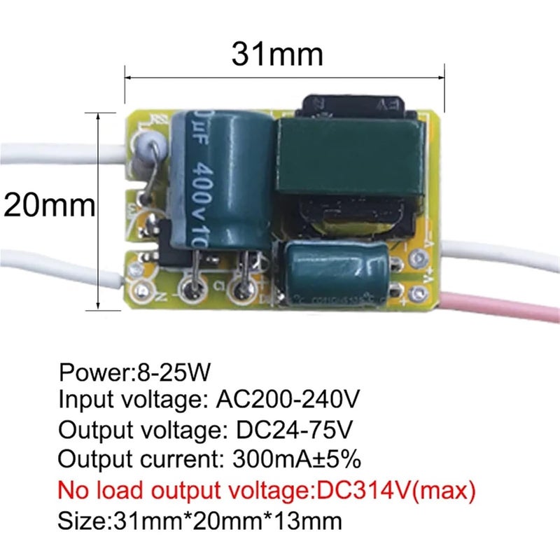 LED Driver 300mA Constant Current Power Supply Module 8W 18W 25W AC85 265V - Image 3