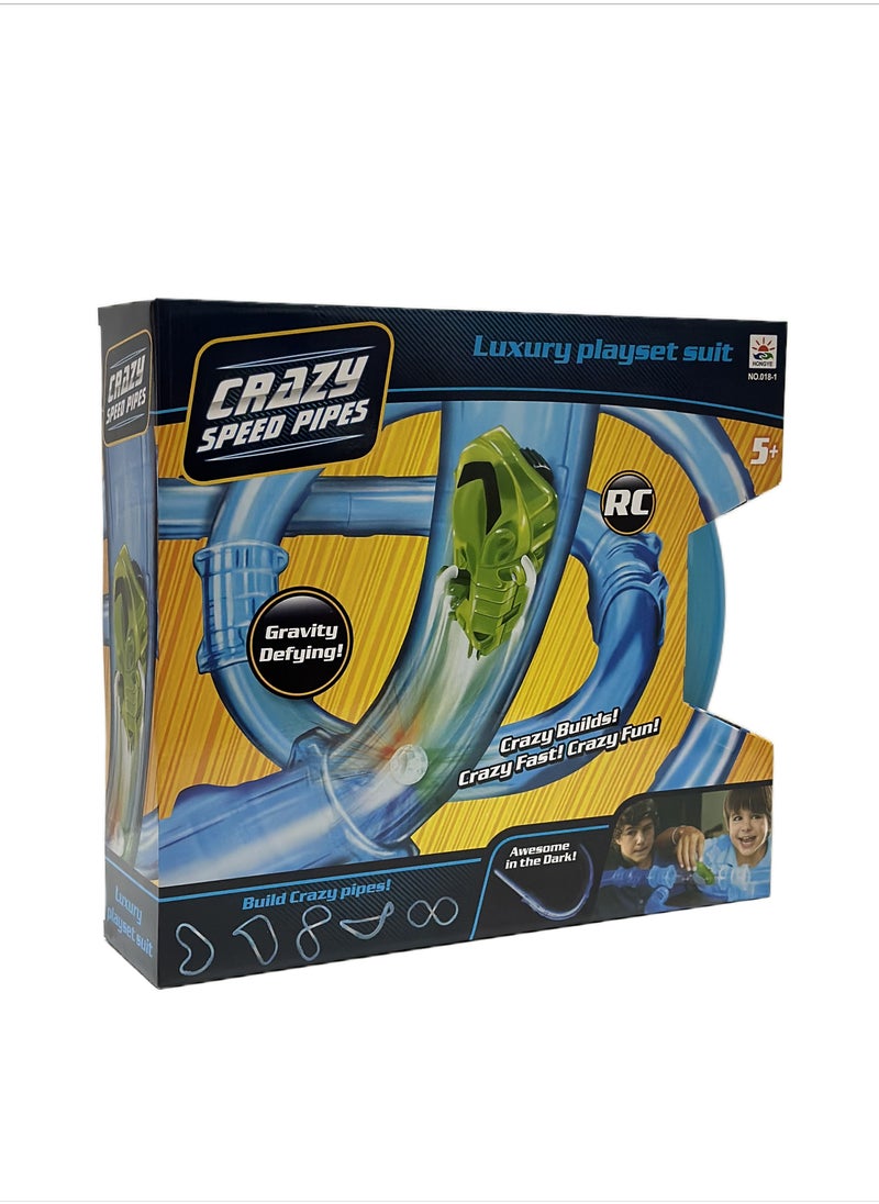 HONGYE - Crazy Speed Pipes Loop RC Car Track Racing In The Tubes Set Of 20 Pcs For Kids of 5 Years And Above - Image 1