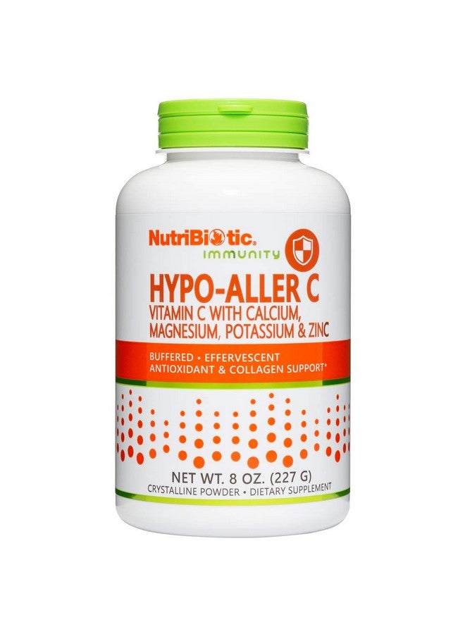 NutriBiotic Hypo-Aller C Powder Vitamin C and Minerals for Antioxidant & Collagen Support | 1300 mg Vitamin C per serving | 8 ounce | Buffered and Easy on the Stomach | L-Ascorbic Acid with calcium, magnesium, zinc, and potassium | Potent, High Solubility | Pharmaceutical Grade | Non-GMO | Gluten Free | Dietary Supplement | Vegan | Easily dissolves | Effervescent - Image 1