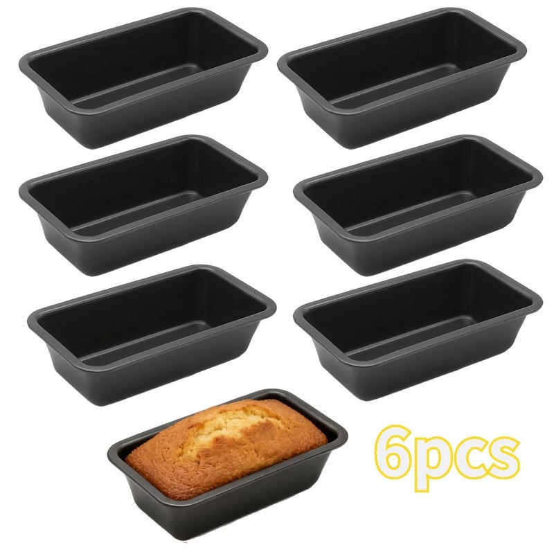 Set Of 6 Six Inch Carbon Steel Bread Plate Non Stick Baking Pan For Homemade Cakes And Mini Pies - Image 1