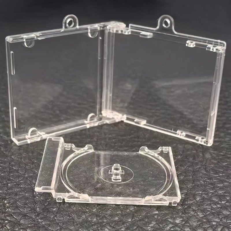VLSQHNCF Cd Holder Keychain Album Case Disc Album Pendant Disc Box Player Shaped Pendant Case Clear CD Jewel Keyring - Image 3