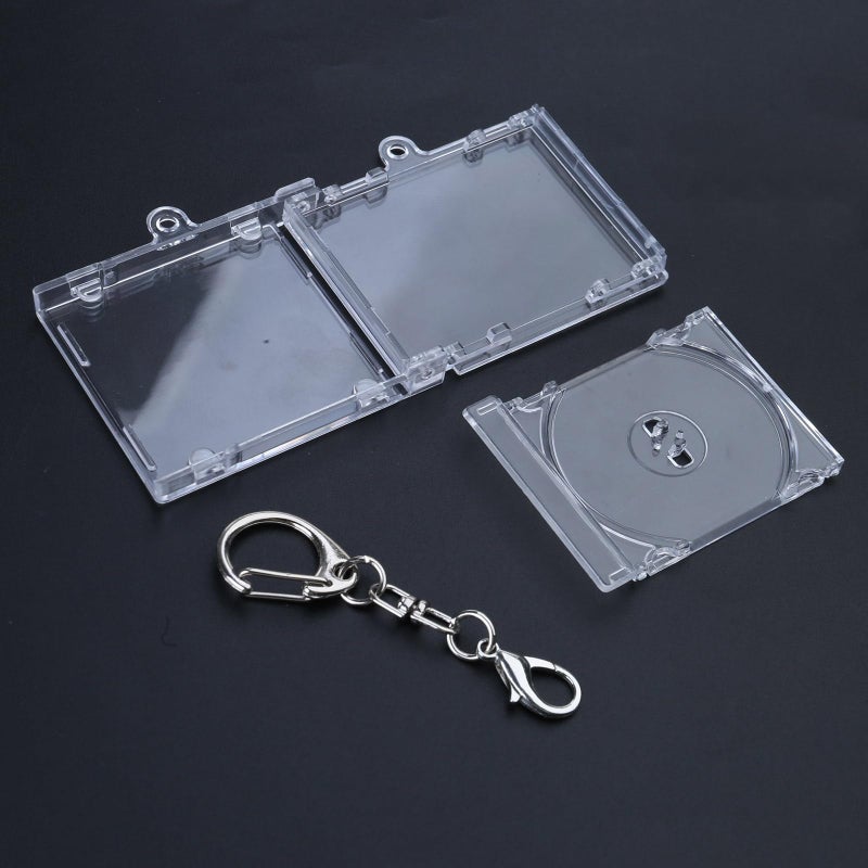 VLSQHNCF Cd Holder Keychain Album Case Disc Album Pendant Disc Box Player Shaped Pendant Case Clear CD Jewel Keyring - Image 5