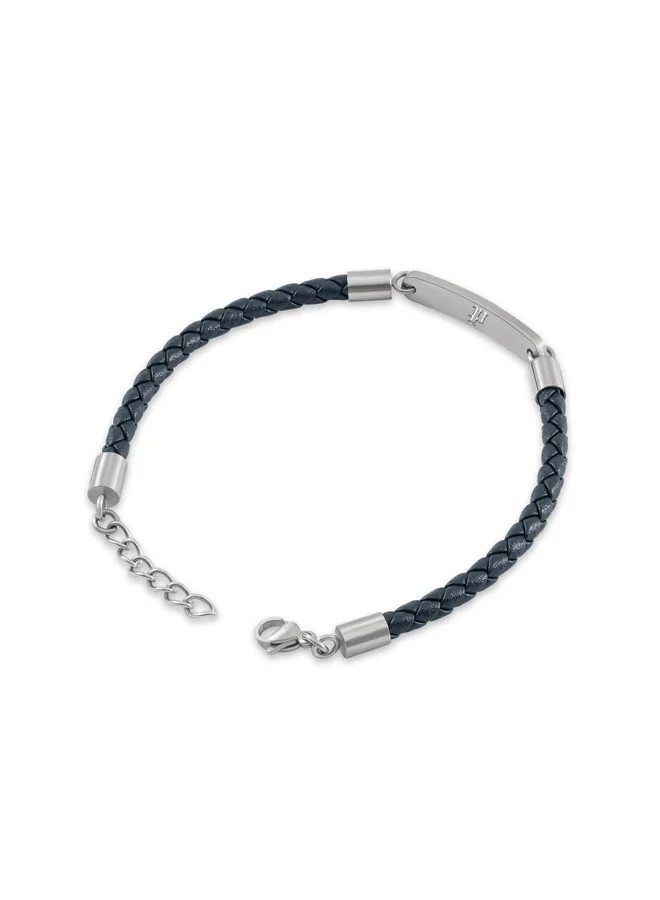 Police  Interwove Blue Braided Leather Bracelet for Men for Men | Best Price UAE