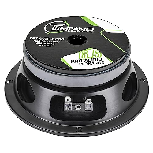 Timpano 6.5 Inch Shallow Midrange Speaker 500 Watts Max Power TPT-MR6-4 PRO, 6.5 Midrange Speakers 4 Ohm Shallow Mount Car Audio Speaker, Pro Audio Loudspeaker Compact for Doors (Single) - Image 4