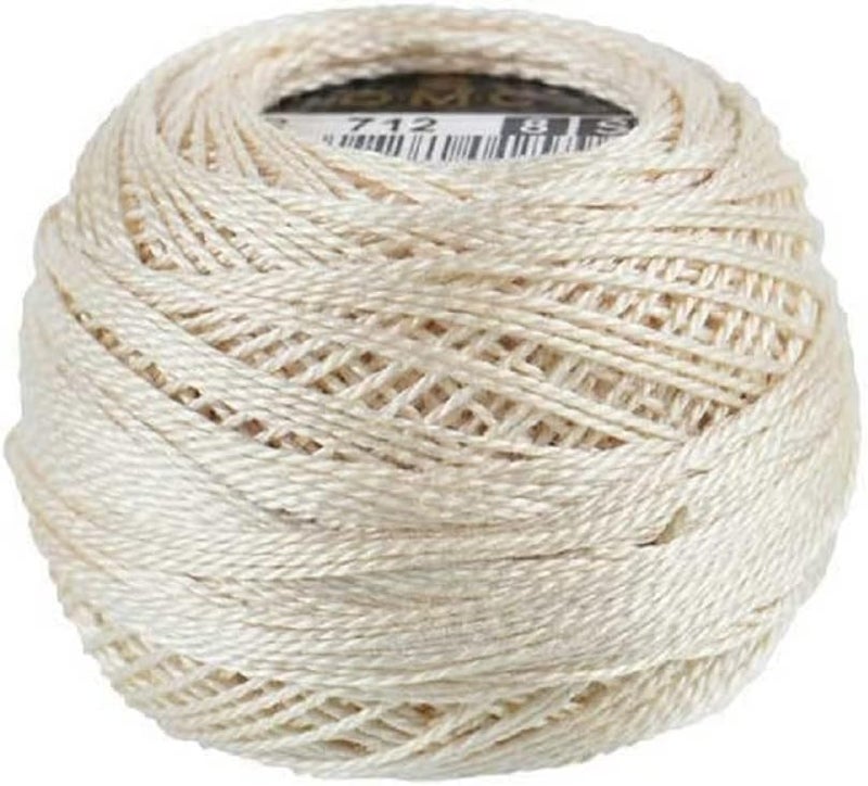 DMC 116 8-712 Pearl Cotton Thread Ball, Cream, Size 8 - 95 Yards - Image 1