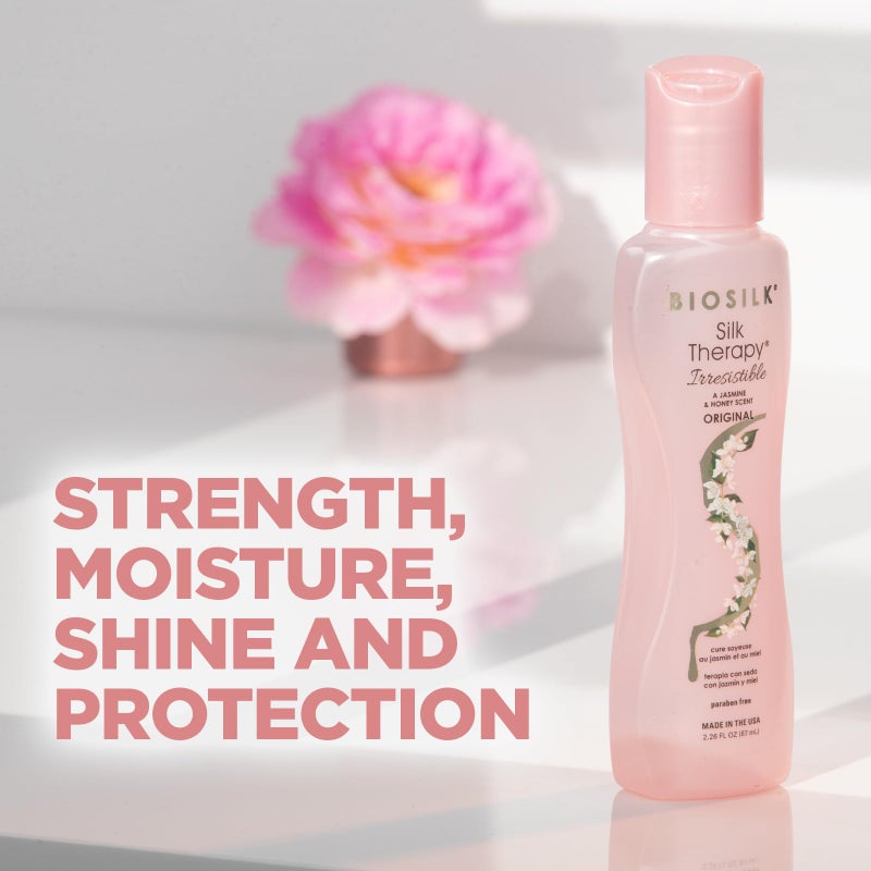 BioSilk Irresistible Collection Silk Therapy Leave-in Treatment, For All Hair Types, Jasmine & Honey Scent, Sulfate, Paraben, & Cruelty-Free, 2.26 Oz - Image 2