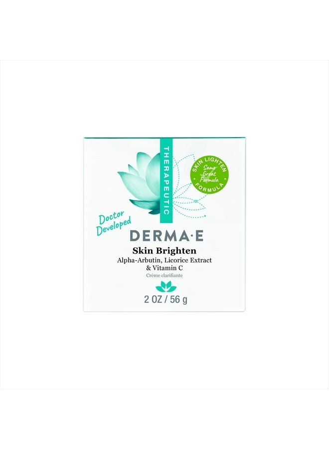derma-e كريم ديرما إي لتفتيح البشرة - كريم لتفتيح البقع الداكنة - مُفَتِح طبيعي للوجه والجسم للبقع العمرية، فرط التصبغ وتفاوت لون البشرة، 2 أونصة - Image 2