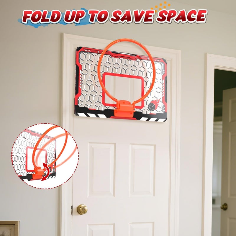EagleStone Mini Basketball Hoop for Door & Wall, Foldable Rim with 3 Balls and Pump, Indoor Basketball Toy Game Set for Kids Adults, Bedroom Office Sports Gift - Image 4