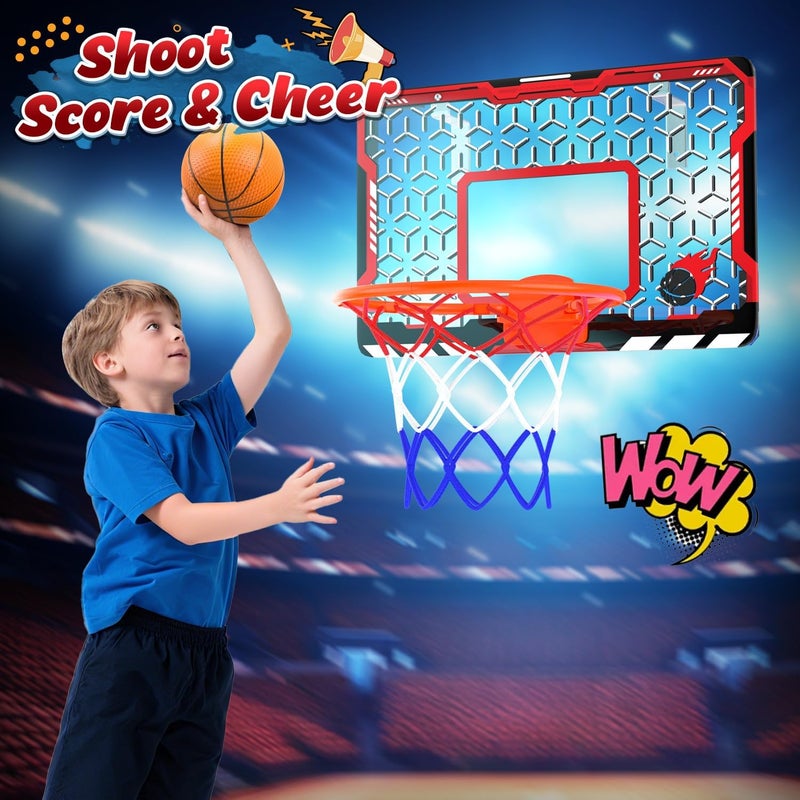 EagleStone Mini Basketball Hoop for Door & Wall, Foldable Rim with 3 Balls and Pump, Indoor Basketball Toy Game Set for Kids Adults, Bedroom Office Sports Gift - Image 2