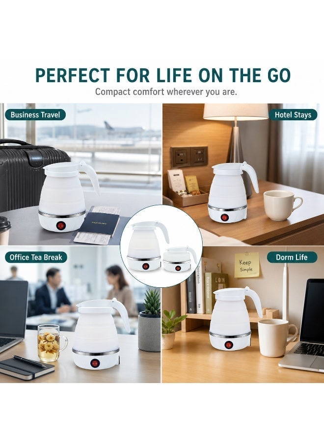 GroveMade Mini Foldable Electric Water Kettle, Portable 0.6L Silicone Tea Boiler with One Button Control, Food Grade Collapsible Electric Kettle for Travel, Kitchen & Outdoor Use - Image 2