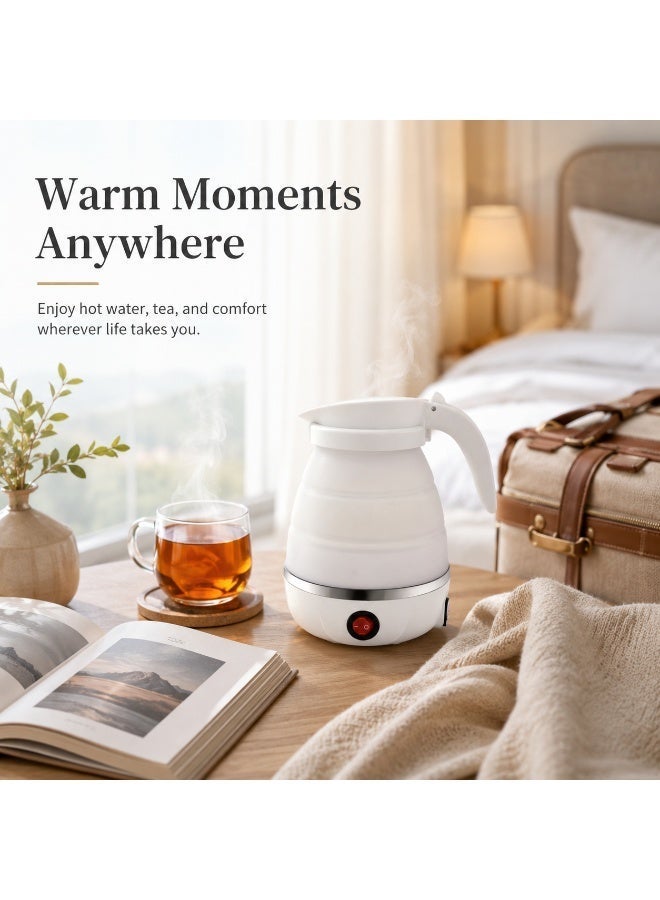 GroveMade Mini Foldable Electric Water Kettle, Portable 0.6L Silicone Tea Boiler with One Button Control, Food Grade Collapsible Electric Kettle for Travel, Kitchen & Outdoor Use - Image 3