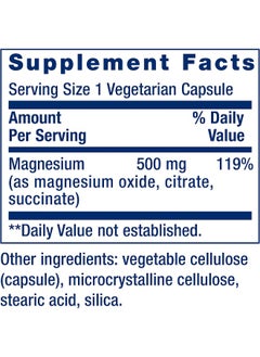 Life Extension Magnesium Caps 500 Mg With Magnesium Oxide Citrate And Succinate  - Image 3