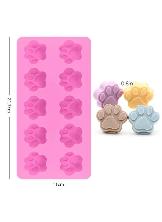 yongsheng 4 Pack Silicone Ice Molds Trays with Puppy Dog Paw and Bone Shape,  Reusable Bakeware Maker for Baking Chocolate Candy, Oven  - Image 5