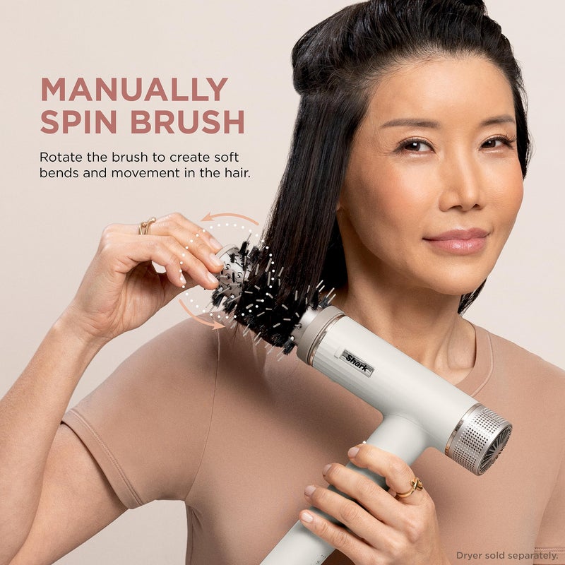 Shark XSKHD3RRBA SpeedStyle Express Touchup Brush, Attachment for Shark SpeedStyle Blow Dryers (Work with HD3xx Series only), Hair Drying & Styling Tool, for Shaping Bangs, for All Hair Types, Stone - Image 4