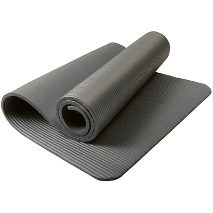 ROMIX Yoga Mat 10Mm Extra Thick Non-Slip Unisex Exercise Mat 180X60Cm, Multi-Purpose Nbr Foam Fitness Mat With Carry Bag & Strap For Yoga, Pilates, Stretching, Gymnastics, Meditation & Home Workout (Grey) - Image 1