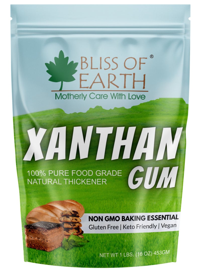 Bliss of Earth Xanthan Gum Powder 100% Pure Food Grade Natural Thickener Gluten Free, Keto Friendly, Vegan 453gm