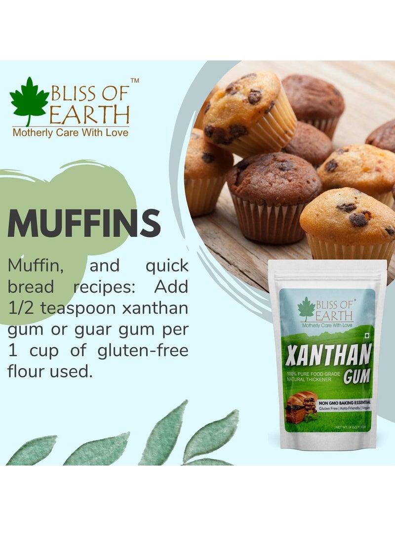 Bliss of Earth Xanthan Gum Powder 100% Pure Food Grade Natural Thickener Gluten Free, Keto Friendly, Vegan 453gm