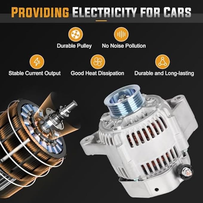 ILONPA Alternator Replacement Compatible with 1992 1993 Toyota Camry Replace AND0015 100211-8560 400-52306 111439 27060-03010 ALT-5088 - Image 5