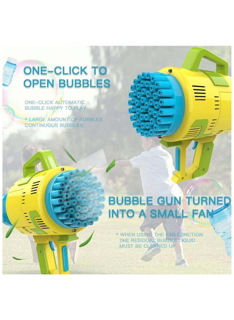 TOY GARDEN Upgraded Bubble Gun with Light – 48-Hole Electric Handheld Bubble Machine for Kids, Toddlers, and Outdoor Fun – for Summer, winter Games, Parties, and Weddings (Yellow)  - Image 3