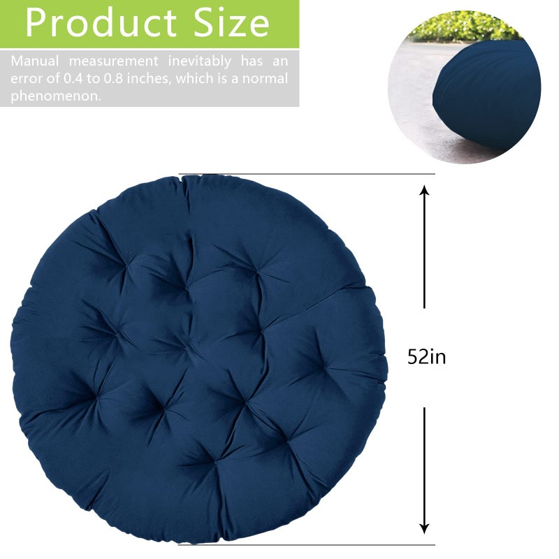 Bextile Papasan Chair Cushion Only, 52 in Cushion for Papasan, Round Leisure Papasan Seat Cushion (Blue) - Image 3