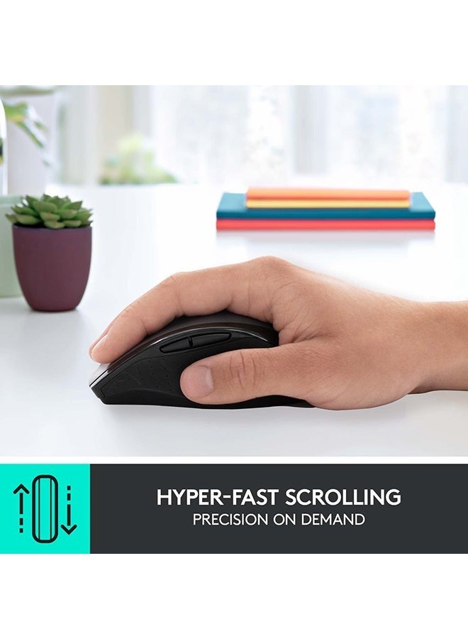 Logitech M705 Marathon Wireless Mouse, 2.4 GHz With USB Unifying Mini-Receiver, 1000 DPI Laser Grade Tracking, 7-Buttons, Extra Thumb Buttons, 3-Year Battery Life, PC / Mac / Laptop Black  - Image 4