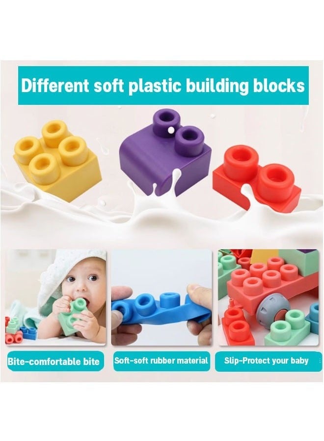 Generic 60 Pcs Building Blocks Set Educational Building Toys, Creative Construction Block Toys Set Learning Playset Kit for Boys Girls, Child Brain Development Preschool Kindergarten Toy Age 0-3  - Image 4