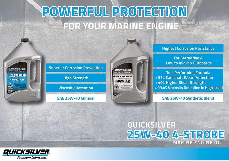 Quicksilver 25W-40 Marine Engine Oil - 1 Gallon - Image 3