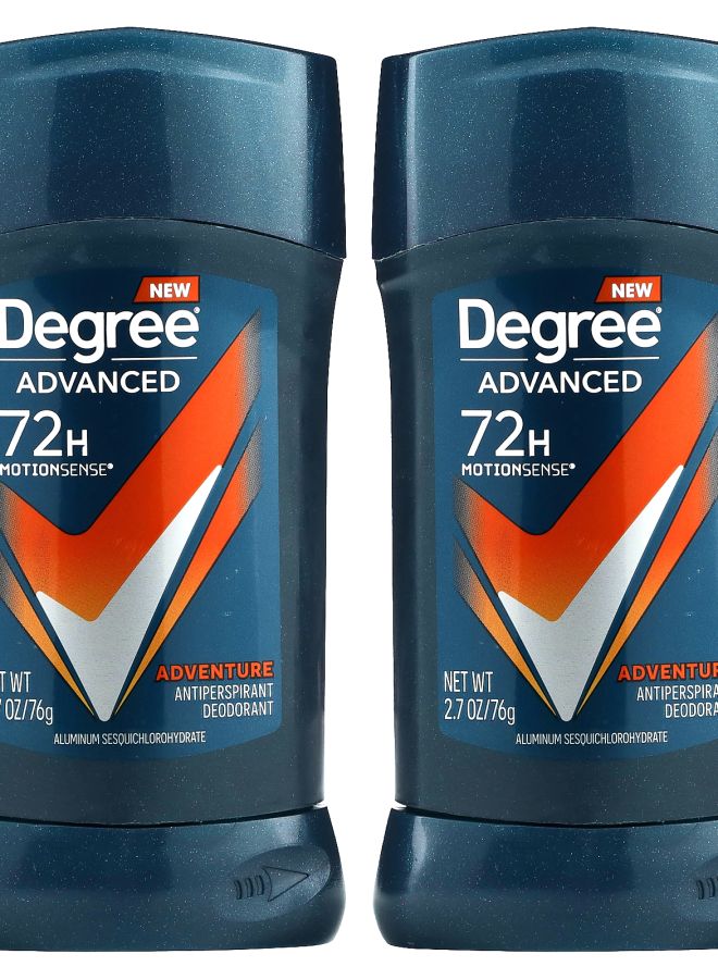 Degree Advanced 72 Hour MotionSense Antiperspirant Deodorant Adventure 2 Pack 2.7 oz (76 g) Each