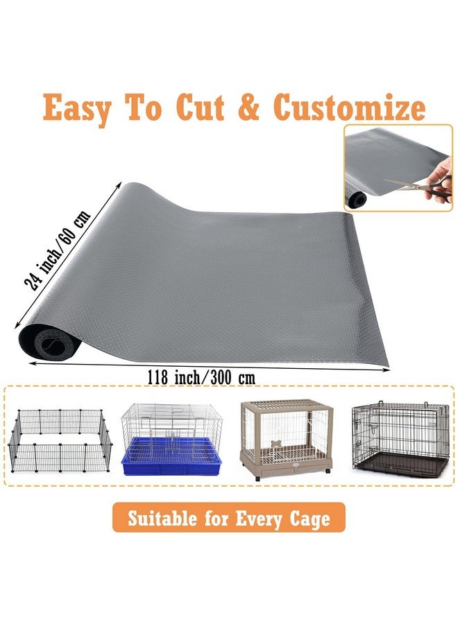Hamiledyi Guinea Pig Cage Liner Reusable Guinea Pig Bedding Easily Cut to Suit Cage Washable and Anti Slip Guinea Pig Pee Pads for Small Animal Hamster Rat Rabbit Chinchillas (24" x 118" Gray) - Image 2