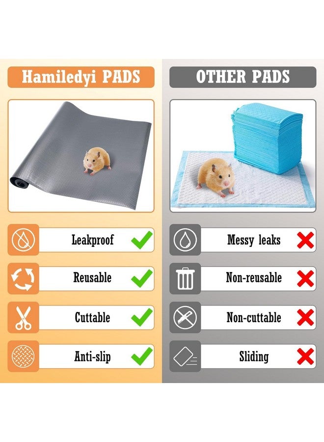 Hamiledyi Guinea Pig Cage Liner Reusable Guinea Pig Bedding Easily Cut to Suit Cage Washable and Anti Slip Guinea Pig Pee Pads for Small Animal Hamster Rat Rabbit Chinchillas (24" x 118" Gray) - Image 4